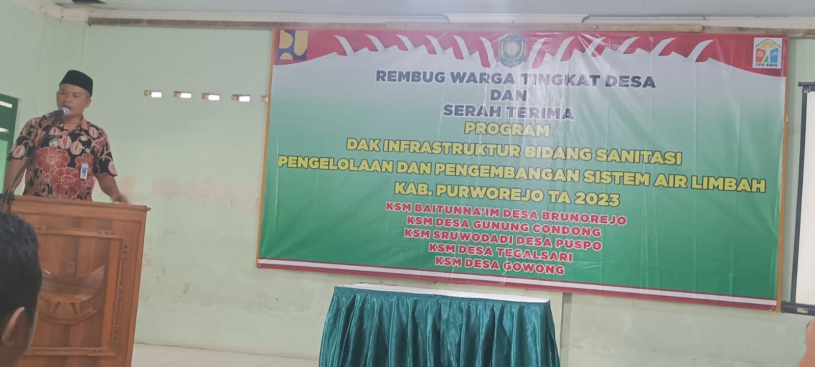 Serah Terima rembug Warga serta Penyerahan Program Sanitasi di Desa Brunorejo